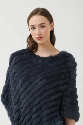 365 Days Fur Poncho - Navy