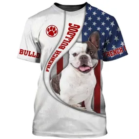 3D Dog T Shirts, American French Bulldog All Over Print T-Shirt, Gift For Pet Loves