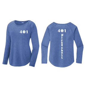 401 Rhode Island Pickleball Club | Women's Long Sleeve Scoop Neck Pickleball Shirts | 75/13/12 poly/cotton/rayon