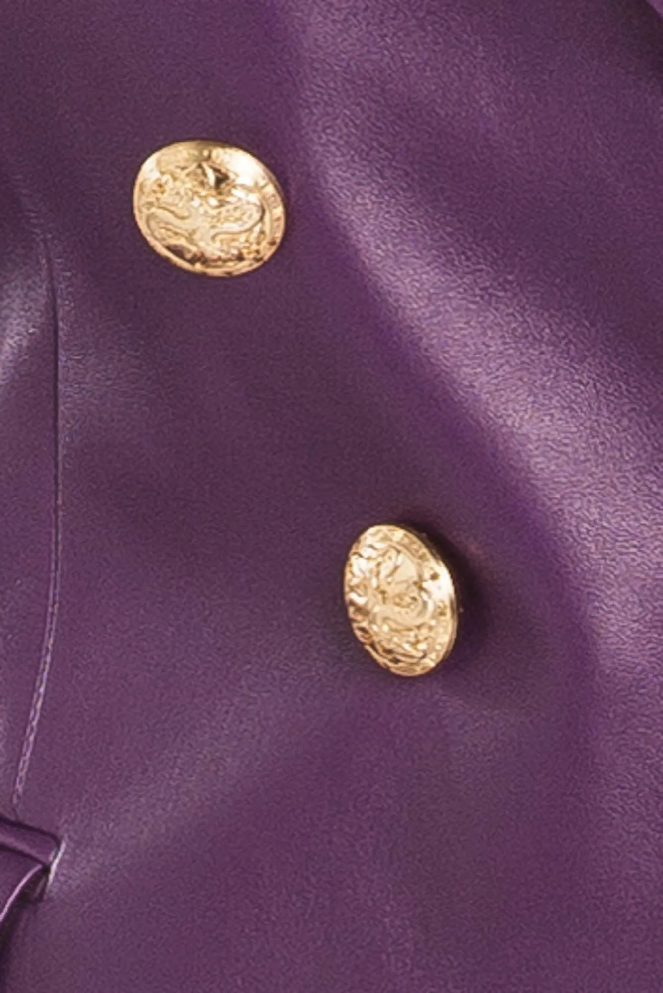 Balmain - Purple Leather Blazer Gold Buttons NWT - FR 40