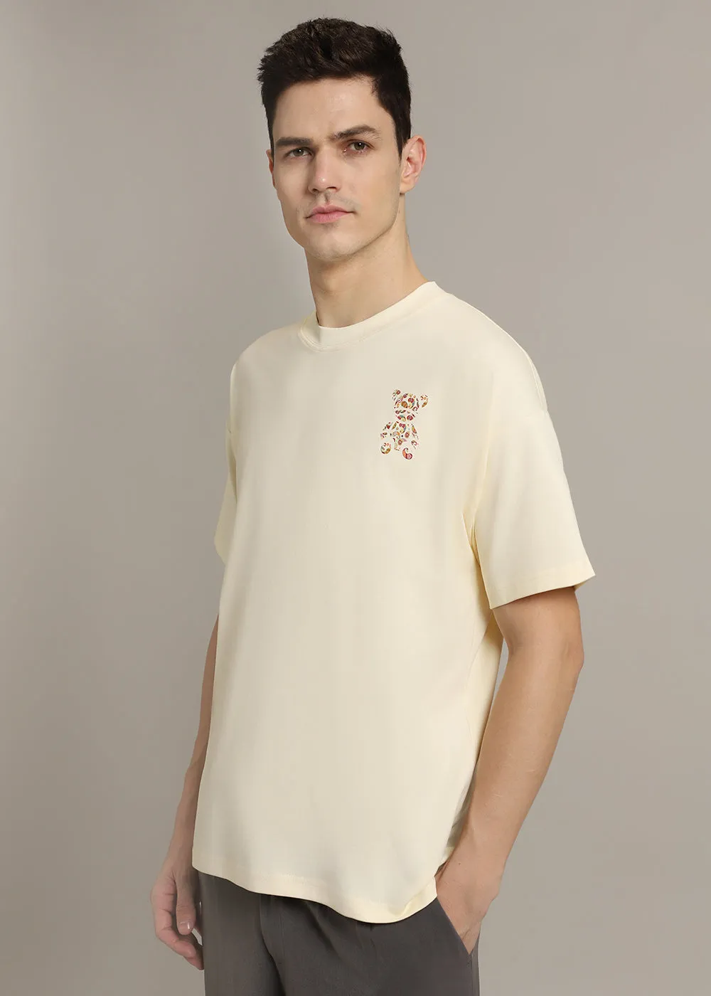 Bearsy Paisley Cream Oversized T-shirt