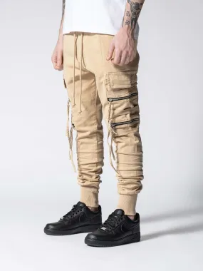 Beige Swish Cargo Pants