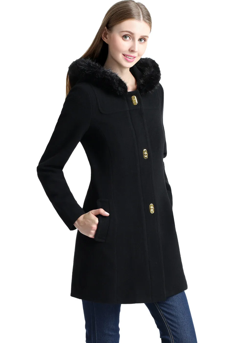 BGSD Women Lana Wool Hooded Parka Coat