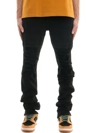 Black Men's Stacked Jeans