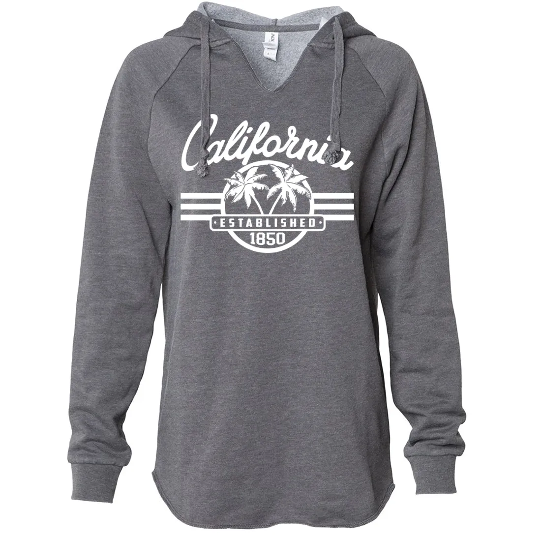 California Palm Tree Logo Women's Soft Hooded Pullover