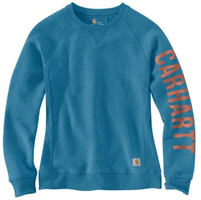 Carhartt Women's Crewneck Graphic Sweatshirt_Ocean Blue Heather