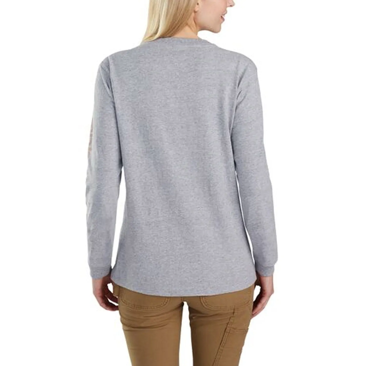 Carhartt Women's Heavyweight Long Sleeve Logo T-Shirt_Heather Grey