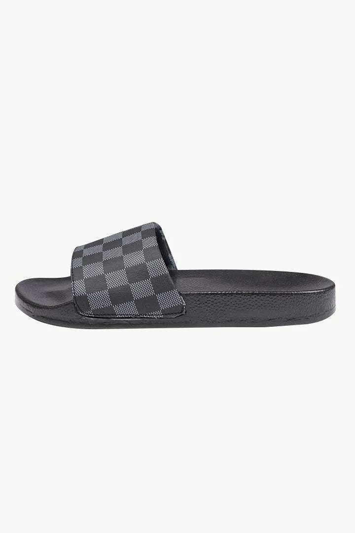 Check Slides - Grey & Black