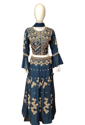 Chinon Blouse with Hand Work and Dupatta