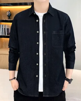 Dark Blue Men's Denim Shirt