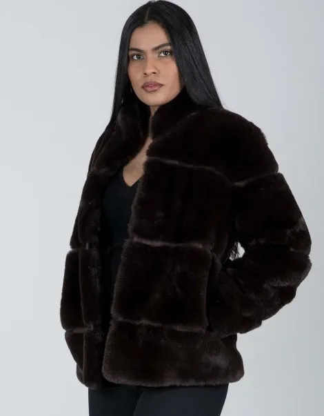 Dutch Faux Fur Jacket Chocolate