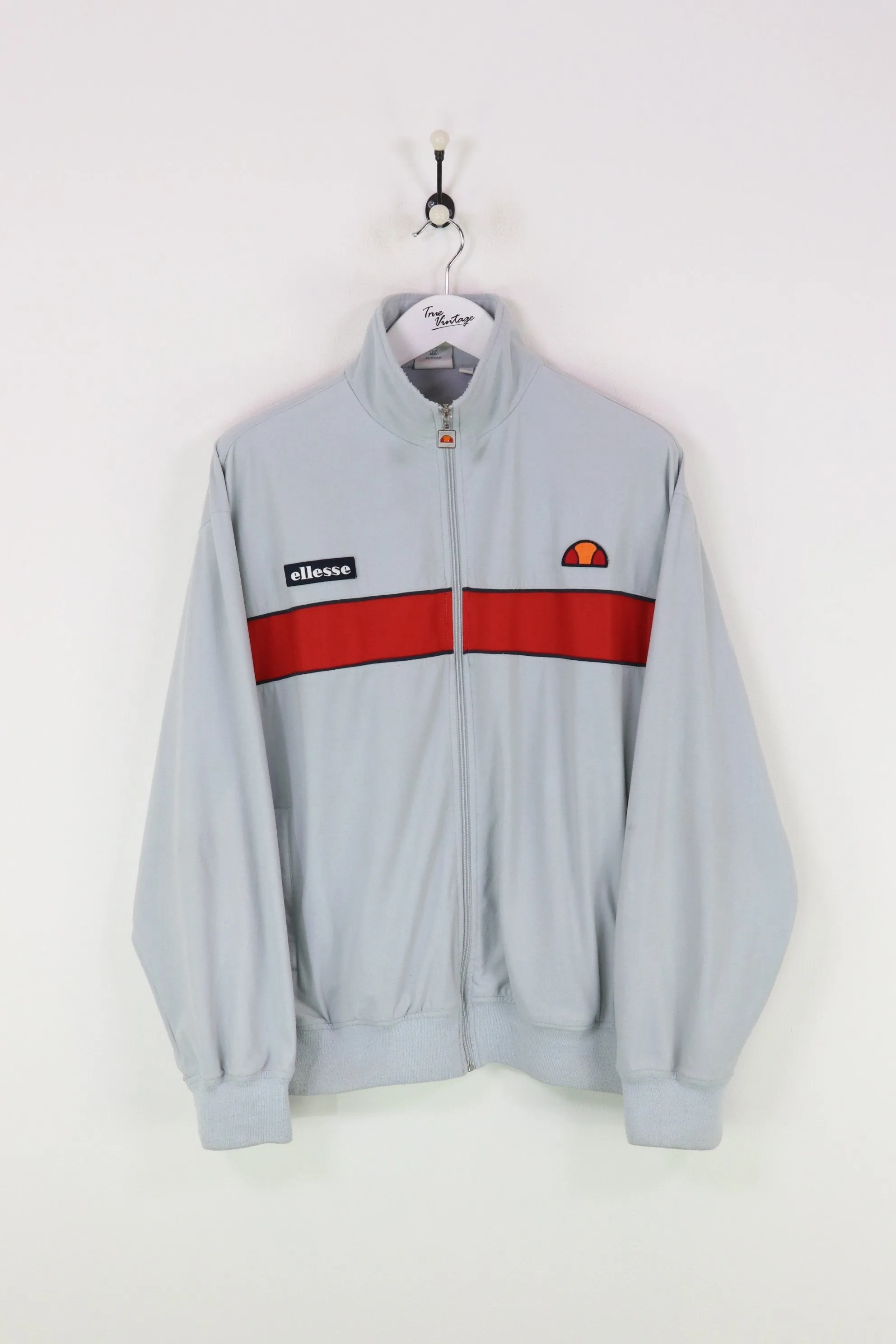 Ellesse Crushed Velvet Track Jacket Grey/Red Large