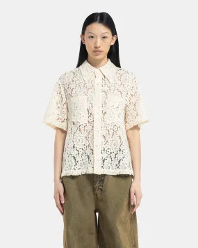 Flora Button Down in Ivory