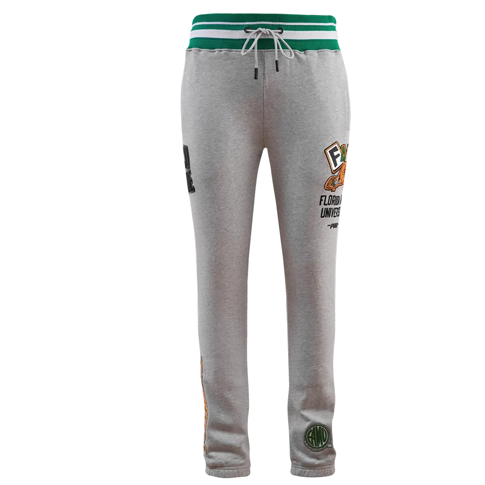 FLORIDA A&M UNIVERSITY HOMECOMING MEN'S RIB SWEATPANT (HEATHER GREY/GREEN)