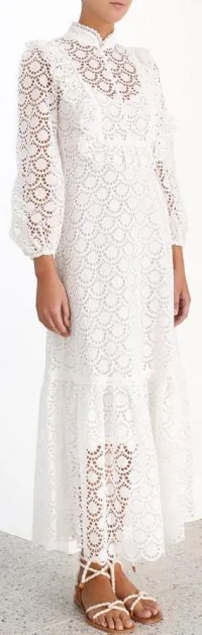 'Goldie' Scallop Lace Long Dress