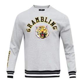 GRAMBLING STATE UNIVERSITY CLASSIC MEN'S STACKED LOGO CREWNECK (HEATHER GRAY/BLACK)