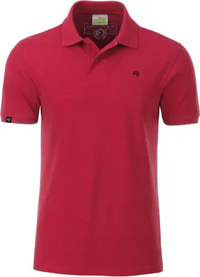 JAN 8010 ― Herren Bio-Baumwolle Polo Shirt - Carmine Rot Melange