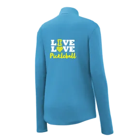 Live Love Pickleball | Women’s 1/4 Zip Pullover Athletic Shirt | 100% Polyester