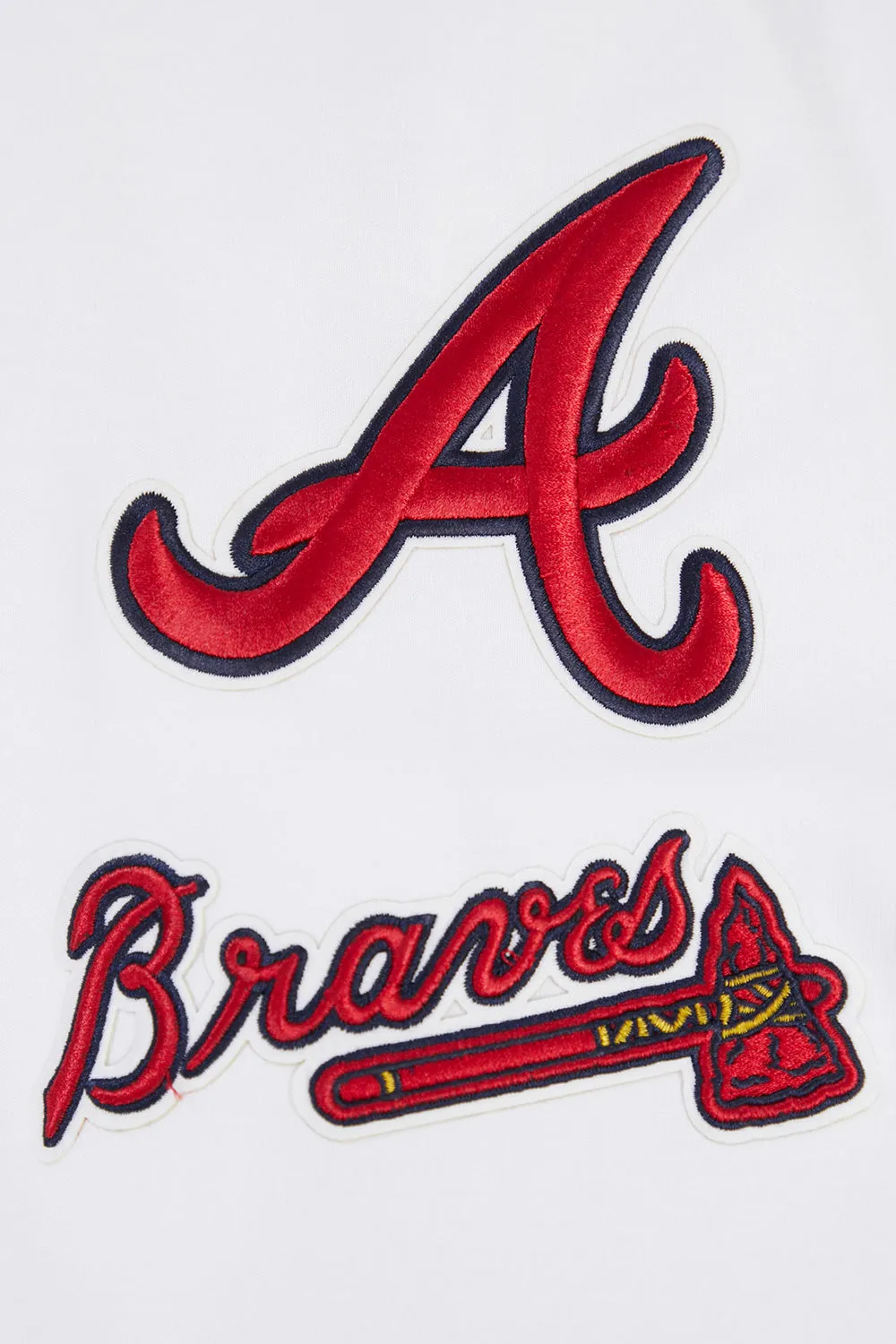 MLB ATLANTA BRAVES CLASSIC CHENILLE MEN'S PO HOODIE (WHITE)