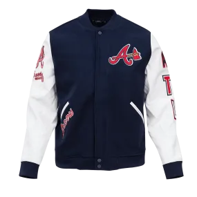 MLB ATLANTA BRAVES CLASSIC WOOL MEN'S VARSITY JACKET (MIDNIGHT NAVY)