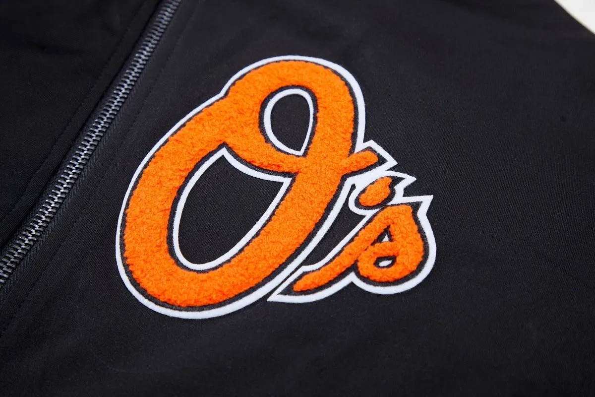 MLB BALTIMORE ORIOLES CLASSIC MEN'S TRACK JACKET (BLACK)