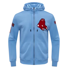 MLB BOSTON RED SOX CLASSIC CHENILLE MEN'S FZ PO HOODIE (UNIVERSITY BLUE)