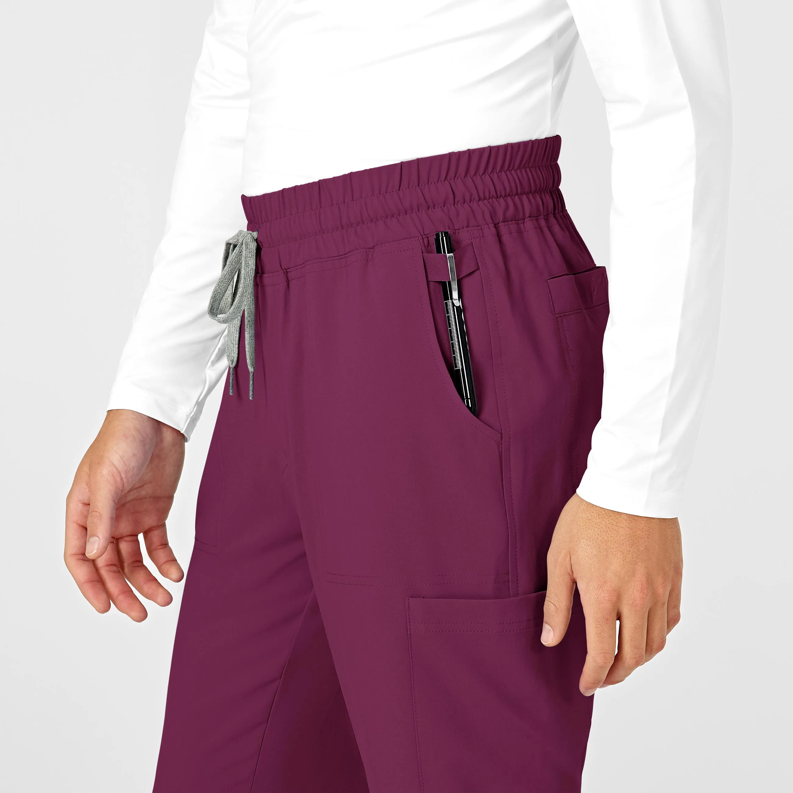 RENEW Mens Straight Slim Scrub Pant - Wine