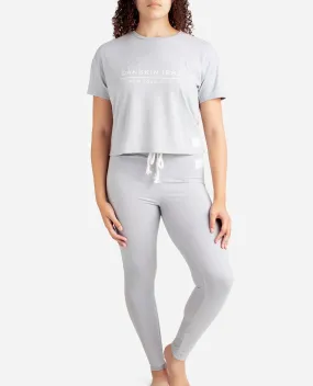 Ribbed Boxy Raglan Tee Sleep Set With High Waisted Leggings